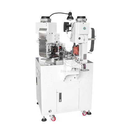 เครื่องกดแถบรัดสายไฟแบบอัตโนมัติสองหัวเครื่องกด Crimper ที่ปลายทั้งสองด้านของปลายลอก